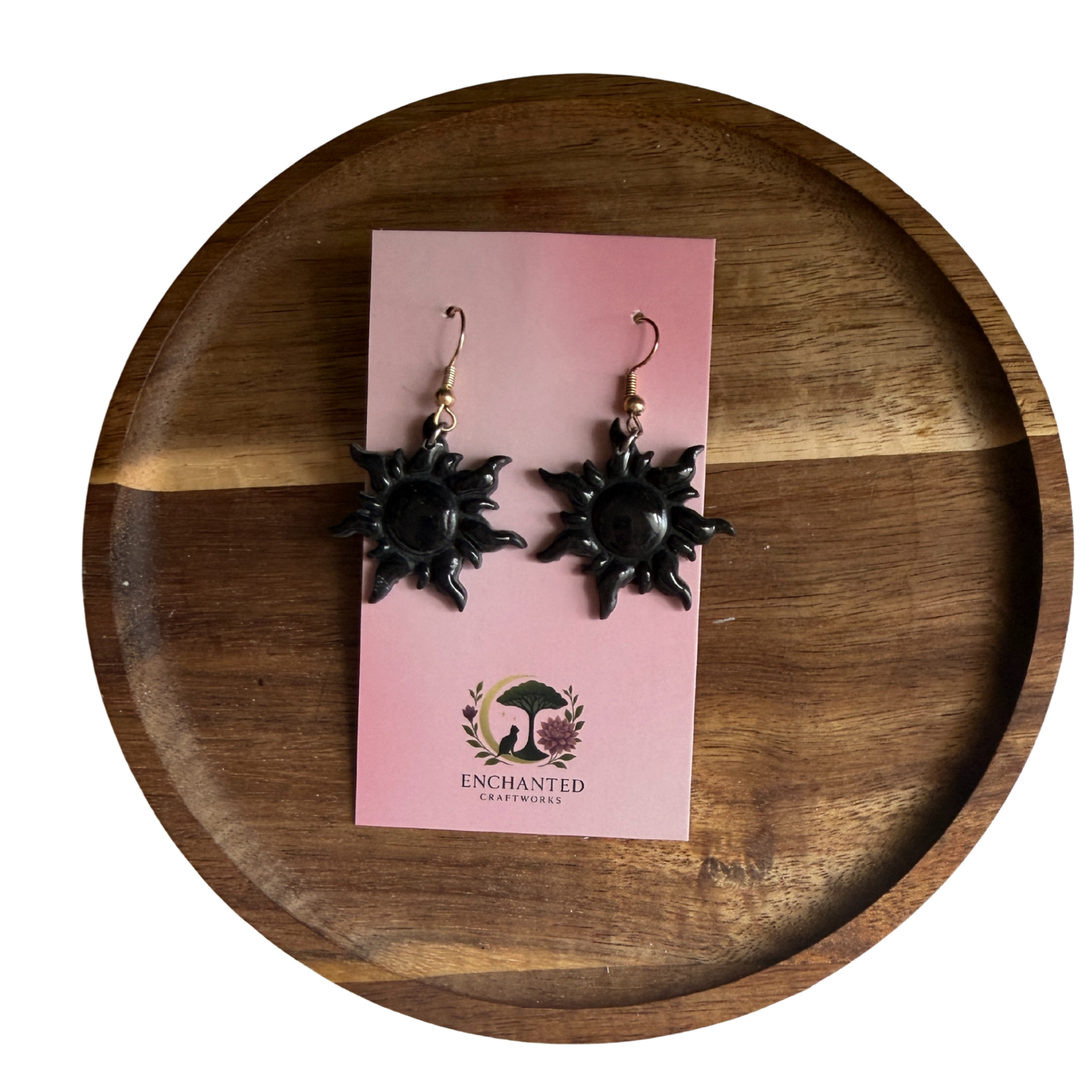 Enchanted Sun Dangle Earrings – Handmade Polymer Clay Statement Pieces