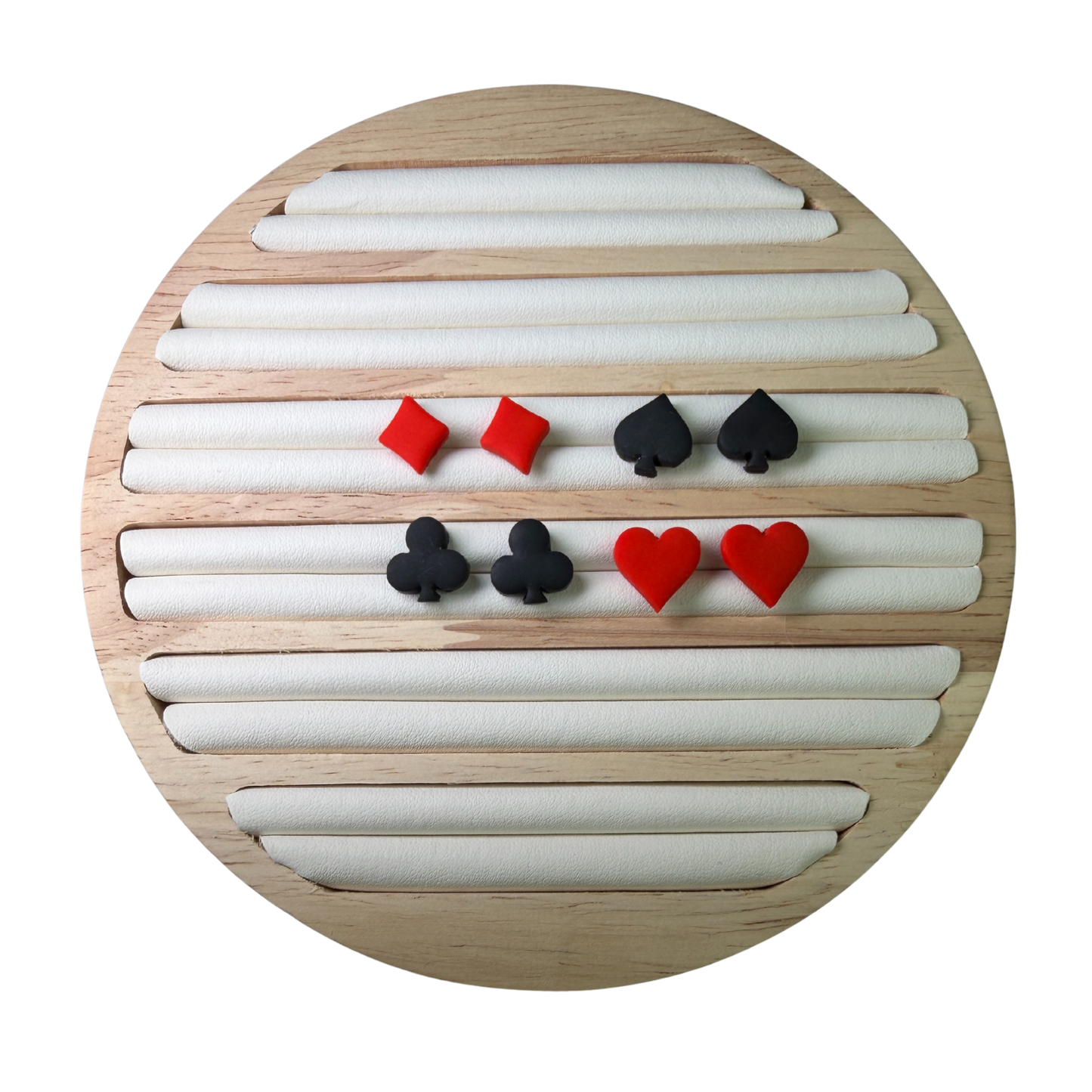 Lucky Suit Polymer Clay Stud Earrings