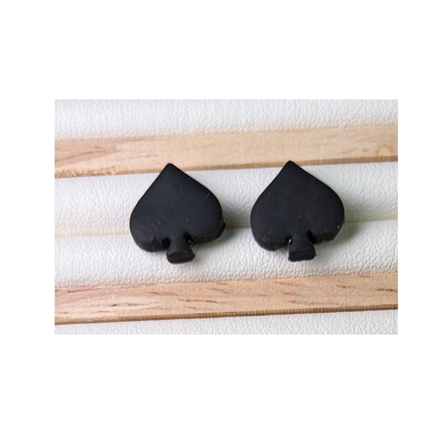 Lucky Suit Polymer Clay Stud Earrings