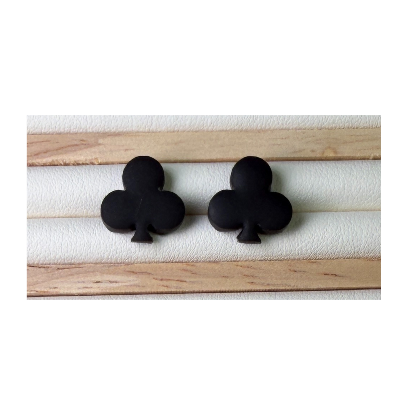 Lucky Suit Polymer Clay Stud Earrings