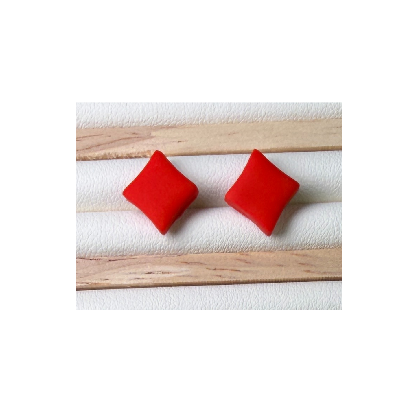 Lucky Suit Polymer Clay Stud Earrings