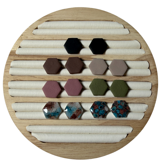 Classic Hex Stud Polymer Clay Earrings