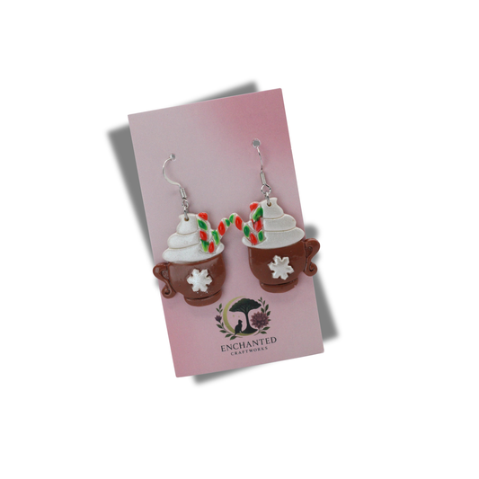 Peppermint Chocolate Polymer Clay Dangle Earrings