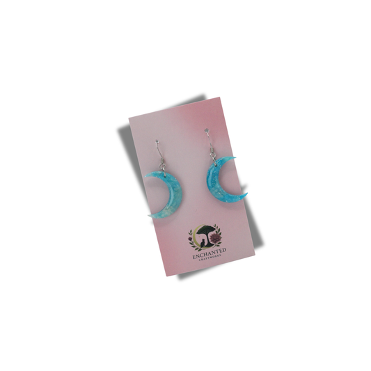 Whisper Moon Polymer Clay Dangle Earrings