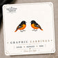 Baltimore Oriole Stud Earrings on the tilted Enchanted Nomad Designs card