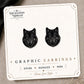 Black Wolf Stud Earrings on the tilted Enchanted Nomad Designs card