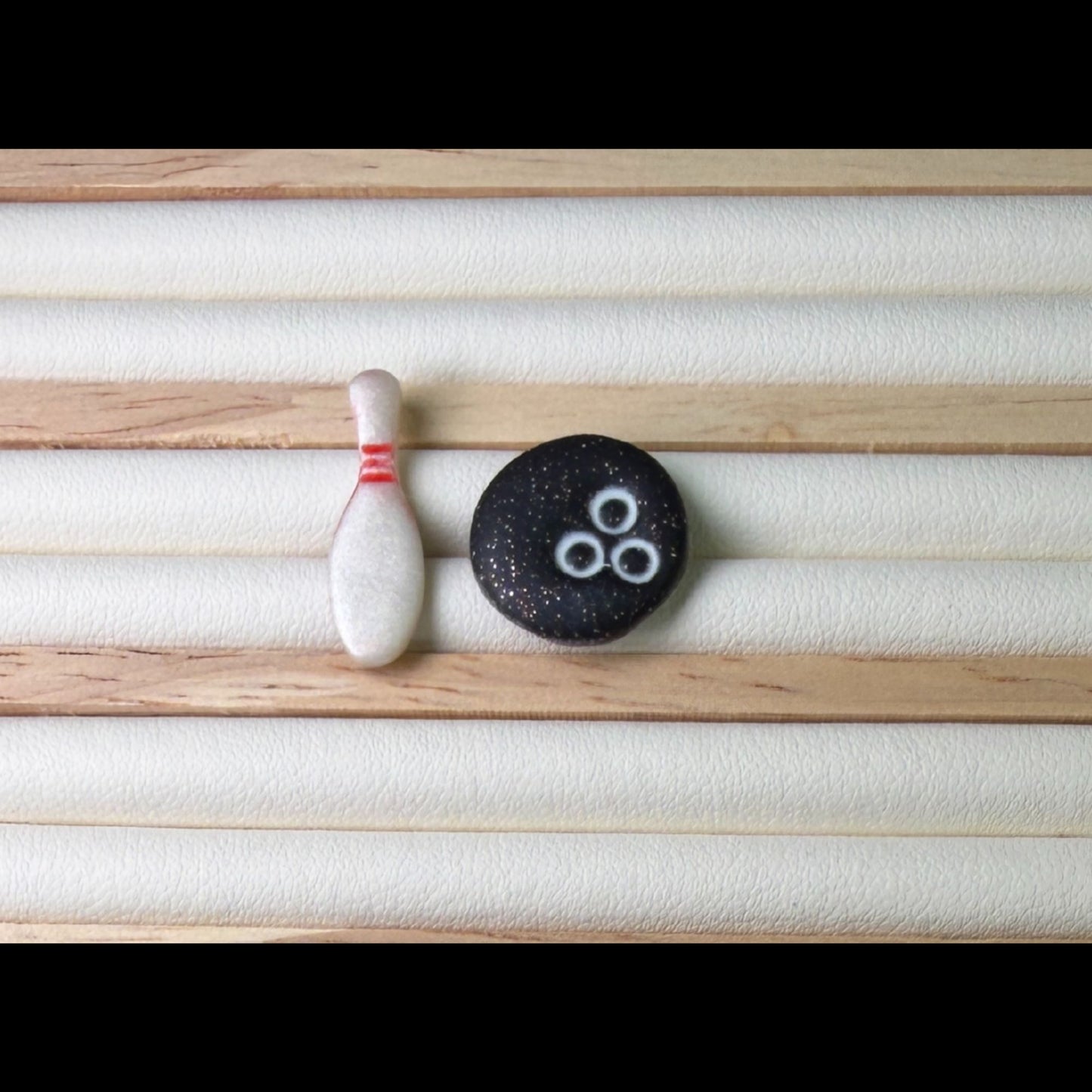 Bowling Ball & Pin Stud Polymer Clay Earrings