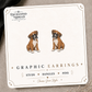 Boxer Puppy Stud Earrings on the tilted Enchanted Nomad Designs card