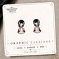 Bride of Frankenstein Stud Earrings on the tilted Enchanted Nomad Designs card