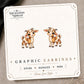Brown Farm Goat Stud Earrings on the tilted Enchanted Nomad Designs card