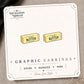 Butter Stick Graphic Stud Earrings on the tilted Enchanted Nomad Designs card