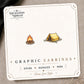 Campfire Stud Earrings on the tilted Enchanted Nomad Designs card