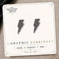 Checkered Lightning Bolt Stud Earrings on the tilted Enchanted Nomad Designs card
