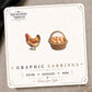 Chicken & Egg Basket Earrings on the tilted Enchanted Nomad Designs card