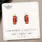 Christmas Cocoa Flask Stud Earrings on the tilted Enchanted Nomad Designs card
