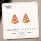 Christmas Tree Cookie Stud Earrings on the tilted Enchanted Nomad Designs card