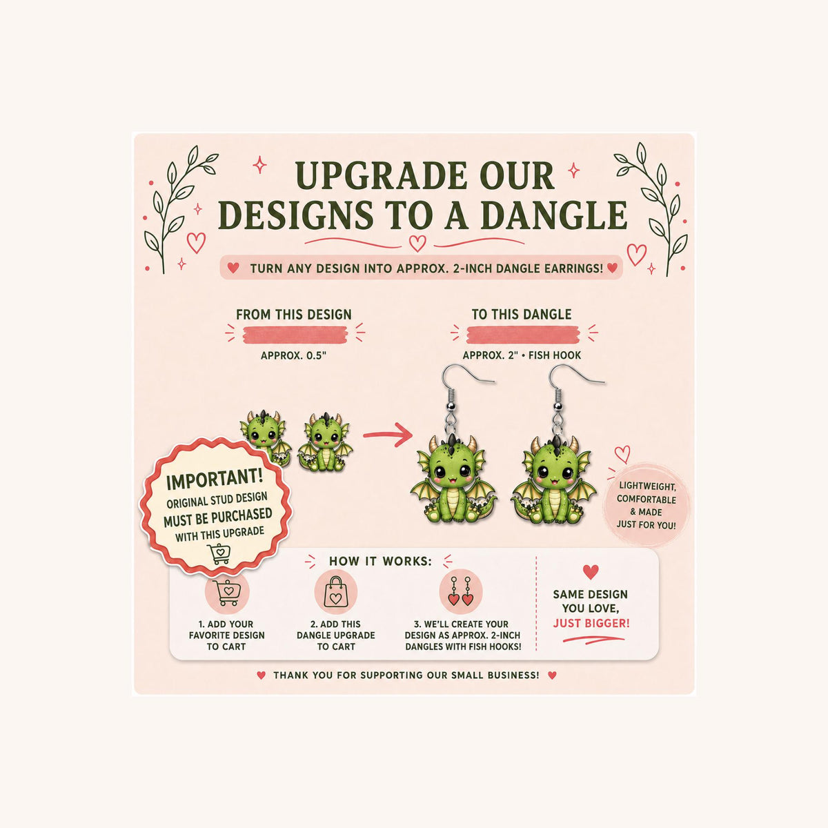 Graphic Earring Dangle Upgrade example