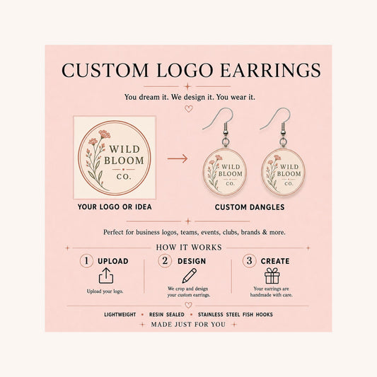 Custom Logo Dangle Earrings example
