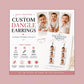 Custom Photo Triple Dangle Earrings example