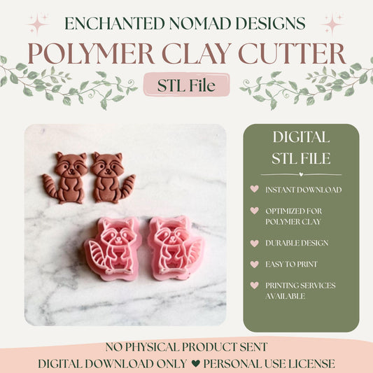 Raccoon Clay Cutter STL — 30 mm Mirror Set preview 1