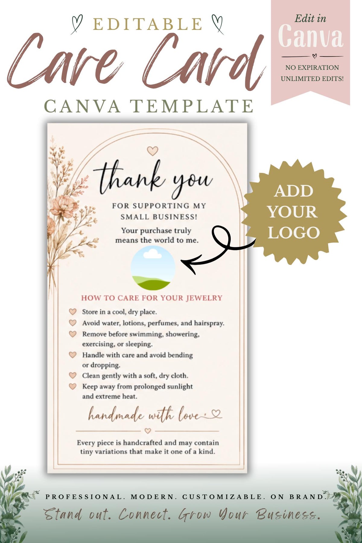 Small Business Thank You Card — Canva Template preview 1