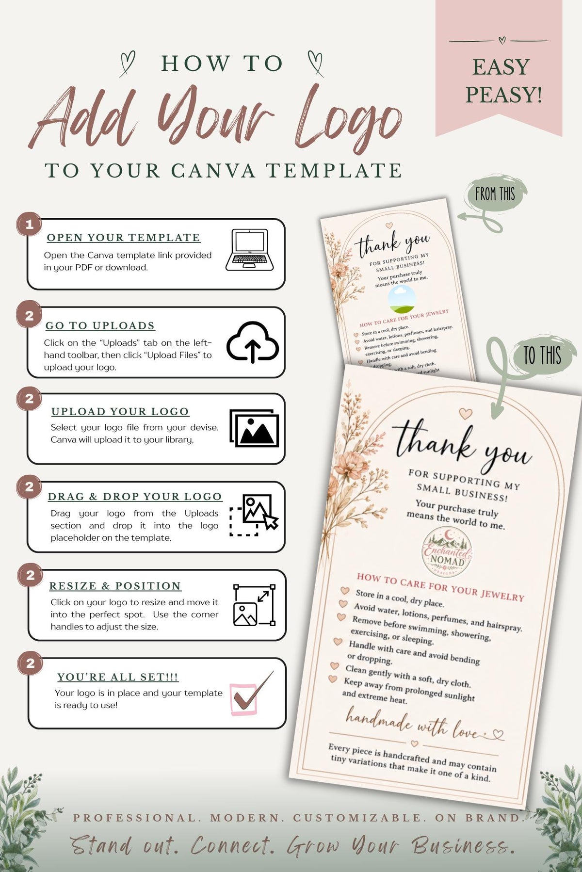 Small Business Thank You Card — Canva Template preview 2