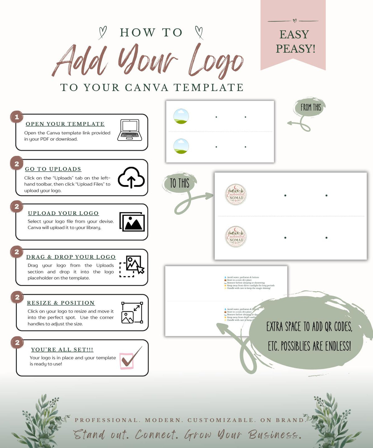 Stud Earring Display Card — Canva Template preview 2