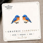 Eastern Bluebird Stud Earrings on the tilted Enchanted Nomad Designs card