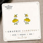 Flower Goose Stud Earrings on the tilted Enchanted Nomad Designs card