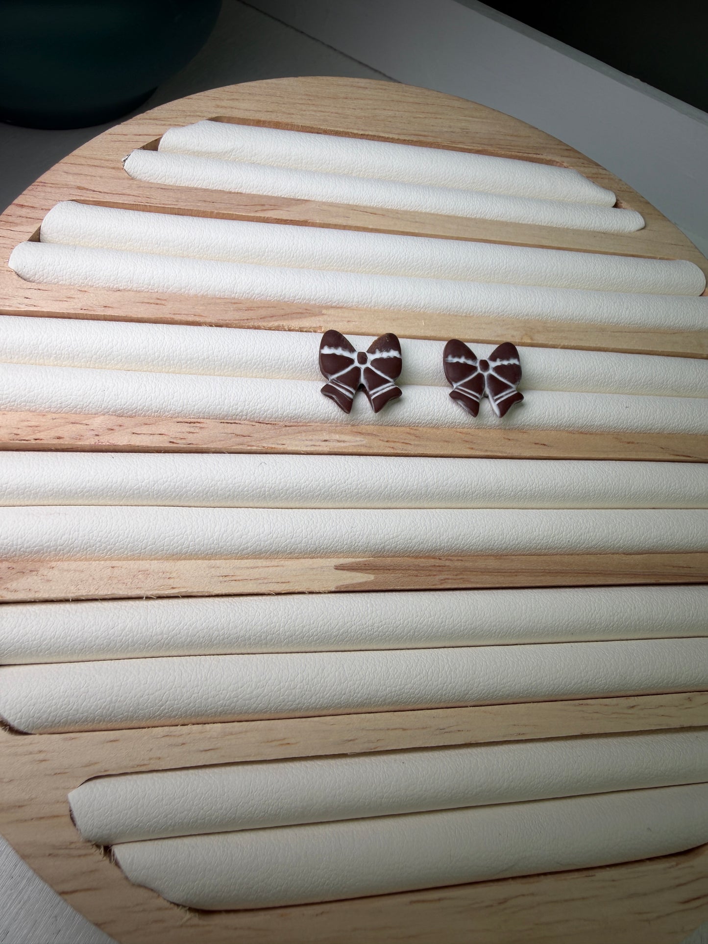 Football Bow Stud Earrings