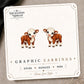 Hereford Cow Stud Earrings on the tilted Enchanted Nomad Designs card