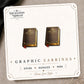 Holy Bible Stud Earrings on the tilted Enchanted Nomad Designs card