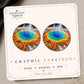 Grand Prismatic Spring Earrings & Pins on original display card
