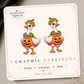 Jack O Lantern Costume Goose Earrings & Pins on original display card