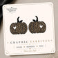 Leopard Print Pumpkin Earrings & Pins on original display card