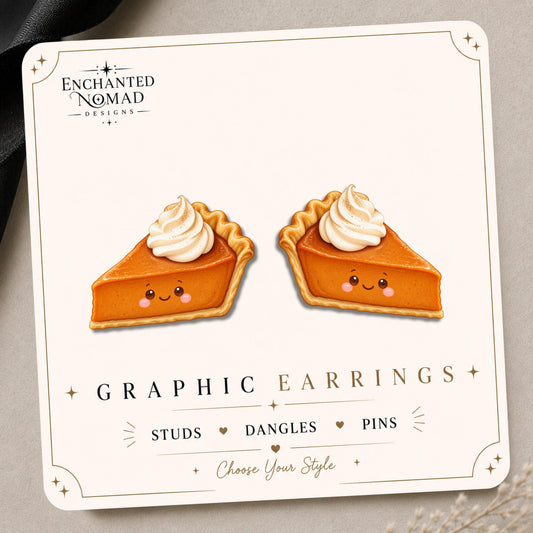 Pumpkin Pie Earrings & Pins on original display card