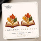 Open Book with Autumn Leaves Earrings & Pins on original display card