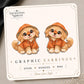 Golden Retriever in Raincoat Earrings & Pins on original display card