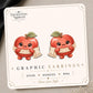 Fall Apple Earrings & Pins on original display card