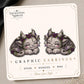 Sleeping Purple Rose Gargoyle Earrings & Pins on original display card