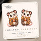 Fall Opossum with Hot Cocoa Earrings & Pins on original display card
