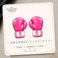 Pink Ribbon Boxing Glove Earrings & Pins