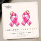 Pink Ribbon with Butterfly Earrings & Pins on original display card