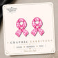 Pink Polka Dot Awareness Ribbon Earrings & Pins on original display card
