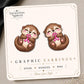 Pink Ribbon Otter Earrings & Pins on original display card