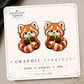 Red Panda with Bamboo Earrings & Pins on original display card
