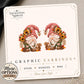 Shy Gnome Earrings & Pins on original display card