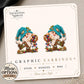 Silly Gnome Earrings & Pins on original display card