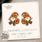 Jolly Gnome Earrings & Pins on original display card