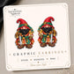 Crimson Dragon Guard Gnome Earrings & Pins on original display card